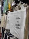 Reusable totebags made of fabrics/canvas Royalty Free Stock Photo
