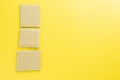 Reuse note paper from Crate paper on yellow background. Royalty Free Stock Photo