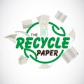 Reuse paper or recycle paper logotype with fly paper - il Royalty Free Stock Photo