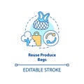 Reuse produce bags concept icon