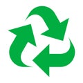 Reuse and recycling icon, green ecological sign