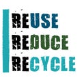 reuse reduce recycle on white