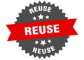 reuse sign. reuse round isolated ribbon label.