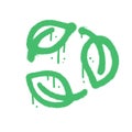 Reuse sign in grunge urban graffitistyle. Design of recycling symbol made of leaves for your upcoming eco-friendly and