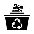 reuse solid waste glyph icon vector illustration