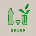 Reuse zero waste concept. Symbol of a Plastic bottle used as a vase