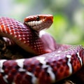 Revealing the Fascinating Resemblance of the Red Milk Snake to a Venomous Coral Snake Royalty Free Stock Photo