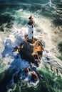 Revealing the Majestic Beauty of Lighthouse Rock: An Aerial Jour