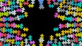 Revealing multi colored jigsaw puzzle pieces. Royalty Free Stock Photo