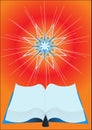 Revealling book and shining star Royalty Free Stock Photo