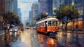 Urban Elegance: Impressionistic Panorama of Downtown San Francisco