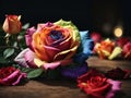 Vibrant Blossoms: Radiant Rainbow Roses