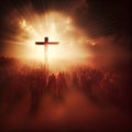 Revelation of Jesus Christ, new testament, religion of christianity, heaven and hell over the crowd of people, Jerusalem of the Royalty Free Stock Photo