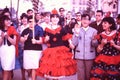 REVELERS CELEBRATING `LA FERIA` IN SEVILLE, SPAIN IN APRIL, 1966
