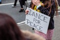 Reveller at a Dance For Peace Parade in London to fundraise for Red Cross and Disasters Emergency Committee