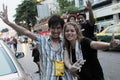 Revellers Celebrate the Thai New Year Royalty Free Stock Photo