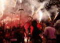 Correfoc in palma during saint sebastian local patron festivities wide