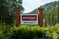 Revelstoke, Canada - Circa 2019 : Welcome to Revelstoke sign