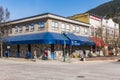 REVELSTOKE, CANADA - MARCH 17, 2021: RBC Bank building street in small town on sunny spring day