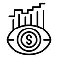 Revenue eye icon outline vector. Profit finance