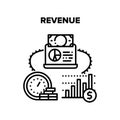 Revenue Finance Vector Black Illustration Royalty Free Stock Photo