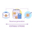 Revenue generation concept icon. Success and income increase idea thin line illustration. Business development