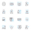 Revenue generation linear icons set. Sales, Profits, Income, Turnover, Margins, Growth, Expansion line vector and