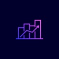 Revenue growth icon. Vector illustration in flat line style