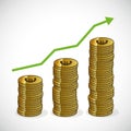 Revenue growth increasing graph money trending icon Royalty Free Stock Photo