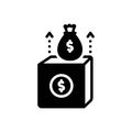 Black solid icon for Revenue, income and proceeds