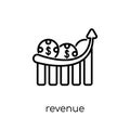 Revenue icon. Trendy modern flat linear vector Revenue icon on w