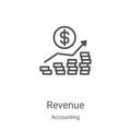 Revenue icon vector from accounting collection. Thin line Revenue outline icon vector illustration. Linear symbol for use on web