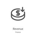 Revenue icon vector from finance collection. Thin line Revenue outline icon vector illustration. Linear symbol for use on web and