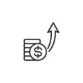 Revenue, income line icon