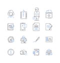 Revenue management line icons collection. Optimization, Forecasting, Pricing, Inventory, Strategy, Analytics, Yield