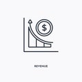 Revenue outline icon. Simple linear element illustration. Isolated line revenue icon on white background. Thin stroke sign can be