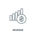 Revenue outline icon. Thin line element from crowdfunding icons collection. UI and UX. Pixel perfect revenue icon for