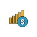 Revenue outline icon. Thin line element from crowdfunding icons collection. UI and UX. Pixel perfect revenue icon for