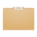 Revenue report binder. Manila folder papers archive