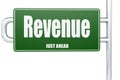 Revenue word on green road sign