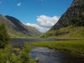 A rever between the green hills of Glencoe, Scotland