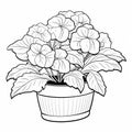 Reverent And Tranquil Flower Pots Coloring Pages