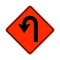 Reversal arrow warning road sign