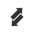 Reverse arrow sign icon in flat style. Refresh vector illustration on white isolated background. Reload business concept