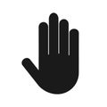 reverse Black Hand icon flat style