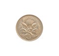 Reverse of vintage 5 Cents coin Royalty Free Stock Photo