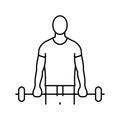 reverse curls arm fitness exercise line icon vector illustration