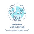 Reverse engineering soft blue concept icon