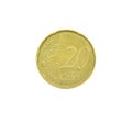 Reverse of 20 Euro cents coin Royalty Free Stock Photo