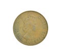 Reverse of Five cents coin made by Mauritius in 1964 Royalty Free Stock Photo